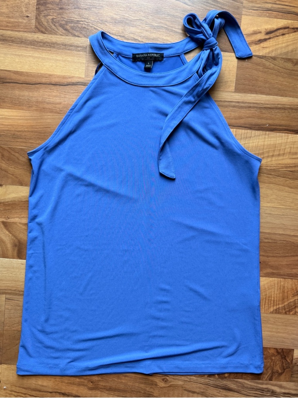 Banana Republic Blue Tie-Shoulder Halter Tank